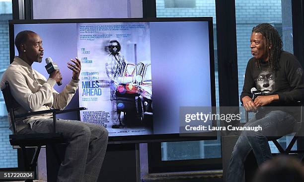 Don Cheadle and Mark Ruffin attend AOL Build Speaker Series to discuss his Directorial debut in "Miles Ahead" at AOL Studios in New York on March 24,...