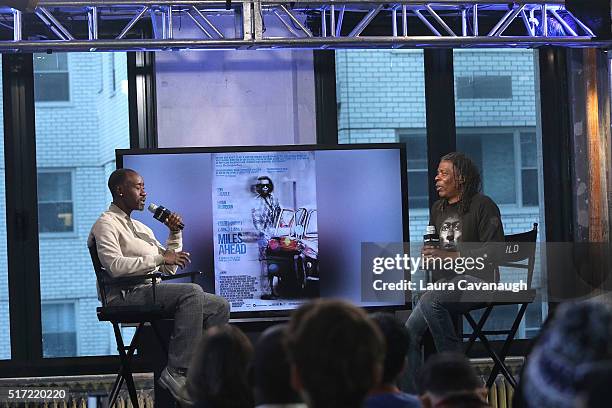 Don Cheadle and Mark Ruffin attend AOL Build Speaker Series to discuss his Directorial debut in "Miles Ahead" at AOL Studios in New York on March 24,...