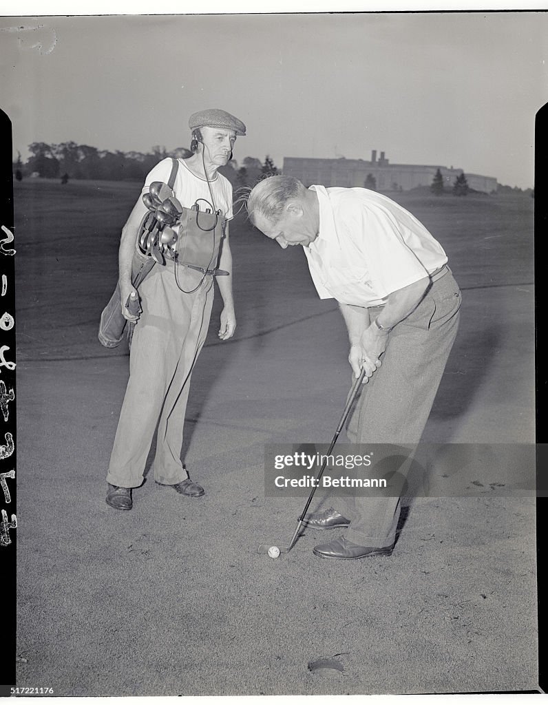 Caddie Stephen G. Schnell Golfing with Radio Set