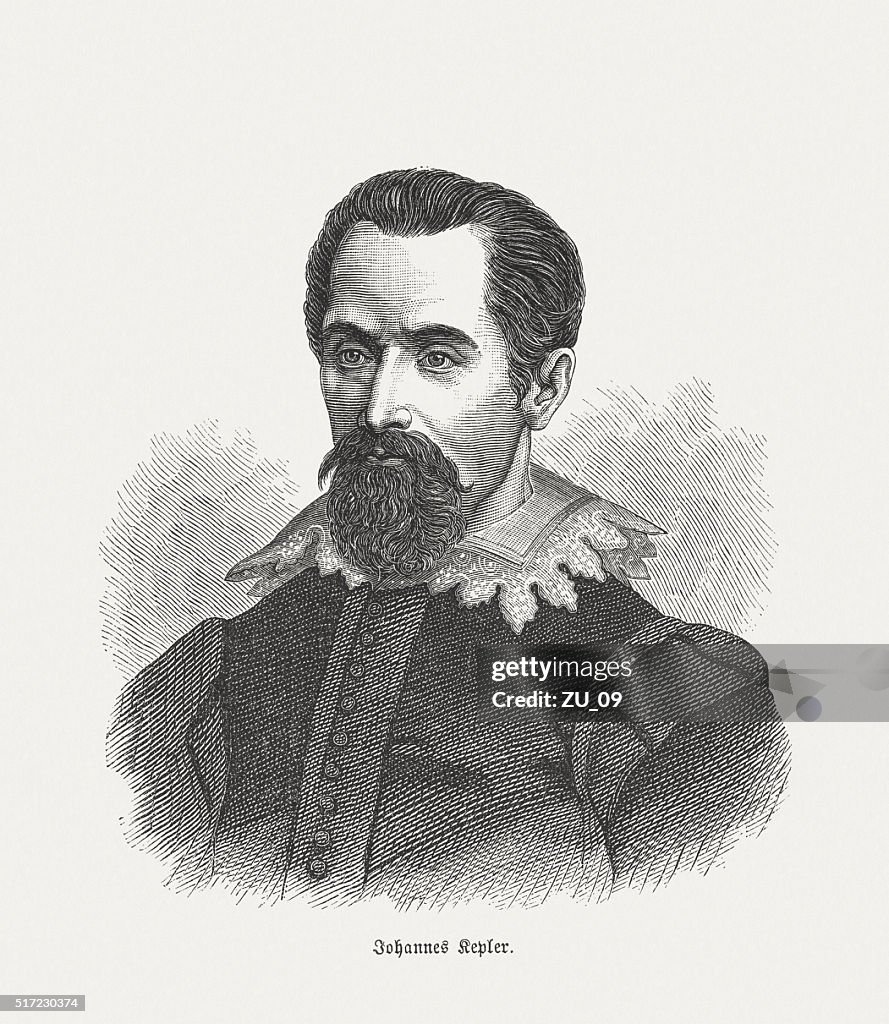 Johannes Kepler (1571 - 1630), wood engraving, published in 1880
