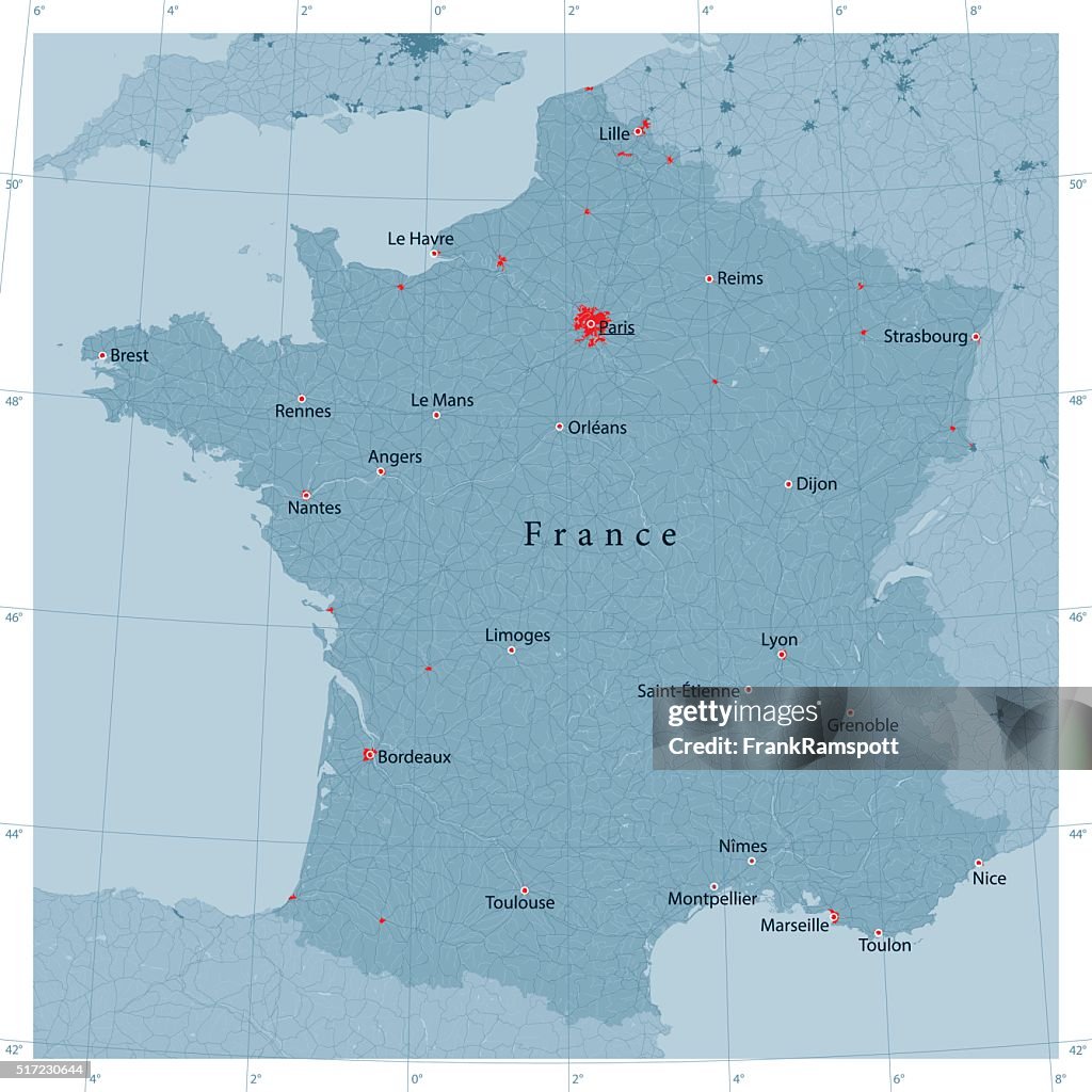 Frankreich Vektor Landkarte