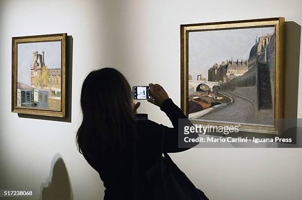 Preview of the Edward Hopper exhibition at Palazzo Fava on March 24, 2016 in Bologna, Italy.