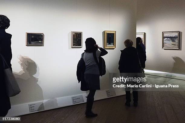 Preview of the Edward Hopper exhibition at Palazzo Fava on March 24, 2016 in Bologna, Italy.