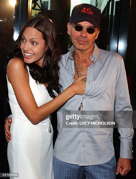 Actress Angelina Jolie arrives at the premiere of her new film "Original Sin" with her husband Billy Bob Thornton, in West Hollywood, CA, 31 July...