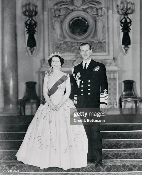 This is a command portrait of Queen Elizabeth II and her husband, the Duke of Edinburgh, as it was made before the Royal pair left on their six month...