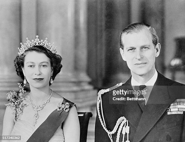 This is a command portrait of Queen Elizabeth II and her husband, the Duke of Edinburgh, as it was made before the Royal pair left on their six month...