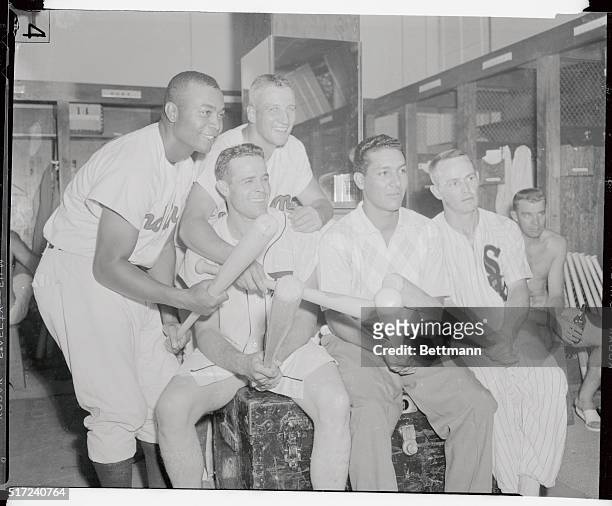The big bats of these players--; Larry Doby, Ray Boone, Al Rosen, Bobby Avila, and Nellie Fox, helped the American League belt the National League,...
