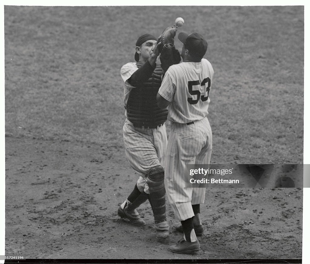 Yogi Berra Catching Fly Ball