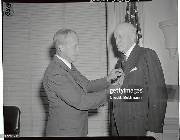 In a ceremony at the Pentagon today , Secretary of War, Robert P. Patterson and Thomas J. Watson President of International Business Machines...