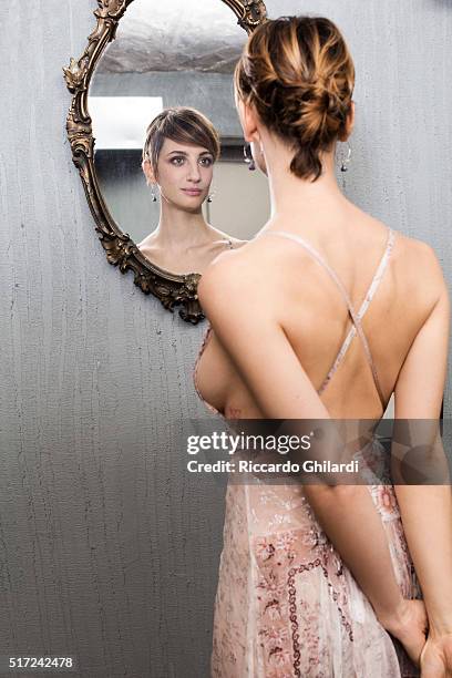 Actress Francesca Inaudi is photographed for Self Assignment on December 12, 2015 in Rome, Italy. PUBLISHED IMAGE.