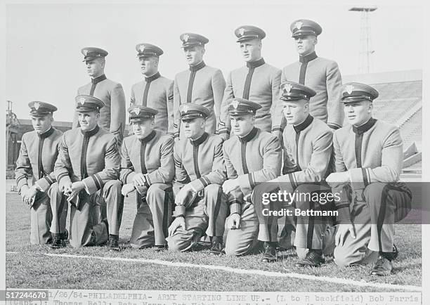 This is the starting West Point lineup selected to face Annapolis Midshipmen November 27th in the Traditional Annual Army-Navy football tilt. Left to...