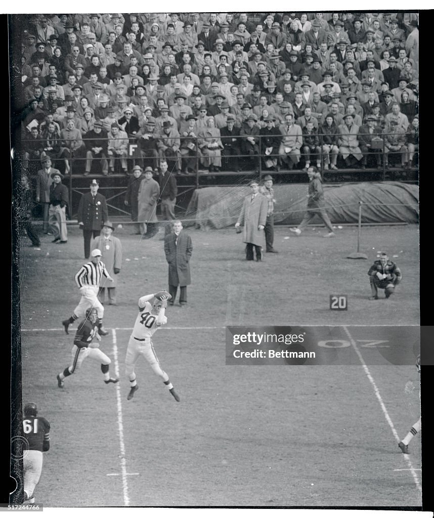 View of Dub Jones Catching Pass