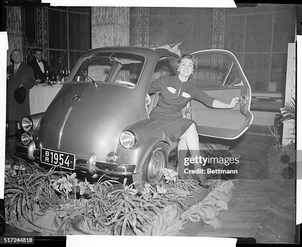 Coinciding with the Paris Motor Show, this miniature car is on display at the Grand Hotel. Called the Hoffman Autokabine 250 and made at Dusseldorf,...