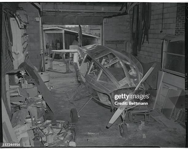 Emporia: Charles Pritchard, designer builder and pilot, makes first test of his wingless Rocket Air Ship on mile lone runway at Emporia, Virginia,...