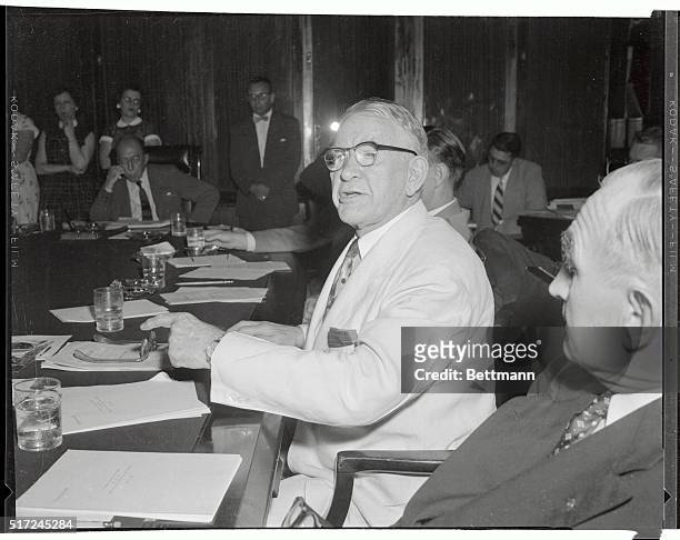 Senator Joseph R. McCarthy, , , and Senator Alben W. Barkley, , seemed on friendly terms following repeated verbal clashes between the two at a...
