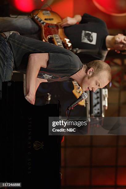 Episode 3182 -- Pictured: Musician Isaac Slade of musical guest The Fray performs on July 19, 2006 --