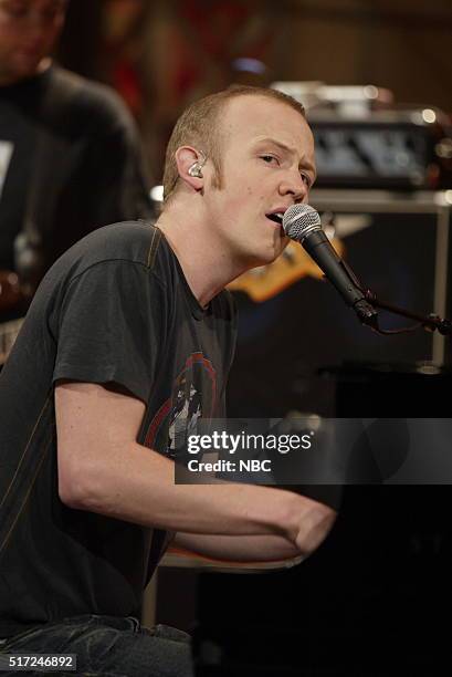 Episode 3182 -- Pictured: Musician Isaac Slade of musical guest The Fray performs on July 19, 2006 --