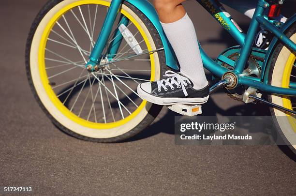 bike pedal tennis shoe - bike pedal stock pictures, royalty-free photos & images