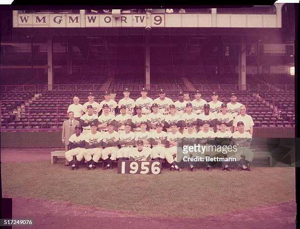 Brooklyn, NY-ORIGINAL CAPTION READS: Team portrait of the 1956 Brooklyn Dodgers.