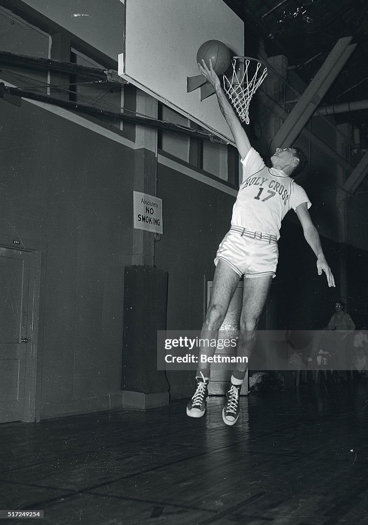 Bob Cousy With Layup Shot