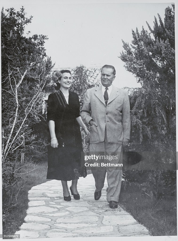 Portrait of Josip Broz Tito and Wife Mrs. Jovanka Broz