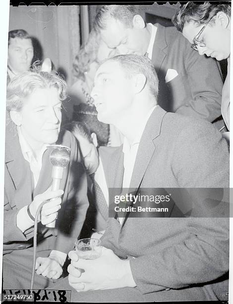 Marlon Brando, American stage and screen star during interview at Paris hotel "Raphael" where he stays while filming a Edward Dmytryk movie, The...