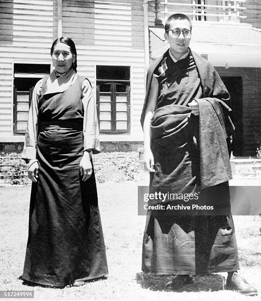 Tenzin Gyatso, the 14th Dalai Lama , and his mother, shortly after the Tibetan Buddhist ruler fled his homeland for exile in northern India.