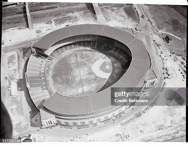 Cleveland, Ohio: Cleveland Municipal Stadium, which seats 80,000. May 16, 1936.