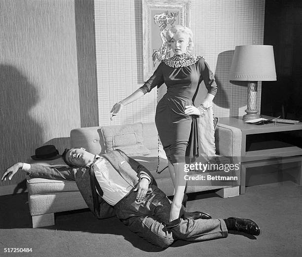 Marilyn Monroe and Tommy Noonan in Gentlemen Prefer Blondes, 1953.