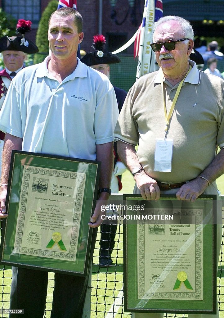 Retired tennis players Ivan Lendl and Mervyn Rose
