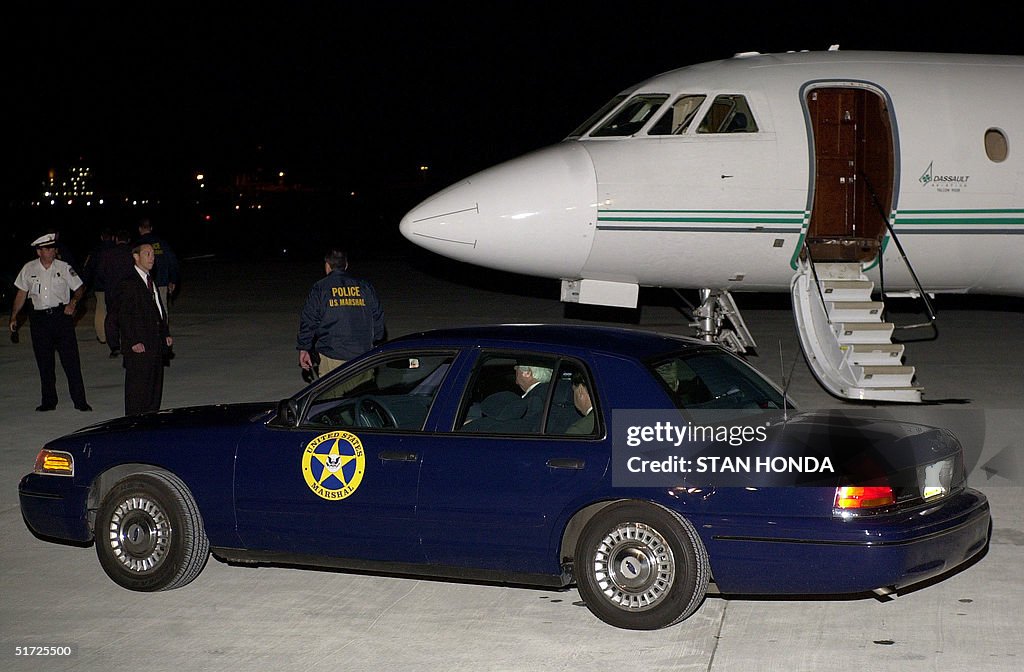 A US Marshall car carrying fugitive Ira Einhorn pr