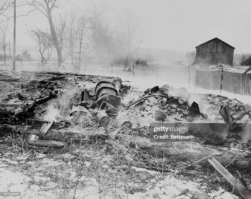 Smoldering Remains of Serial Killer Ed Gein's Home