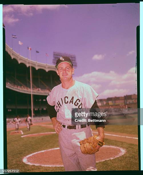 Chicago White Sox second baseman Nelson Fox, poses at Yankee Stadium.