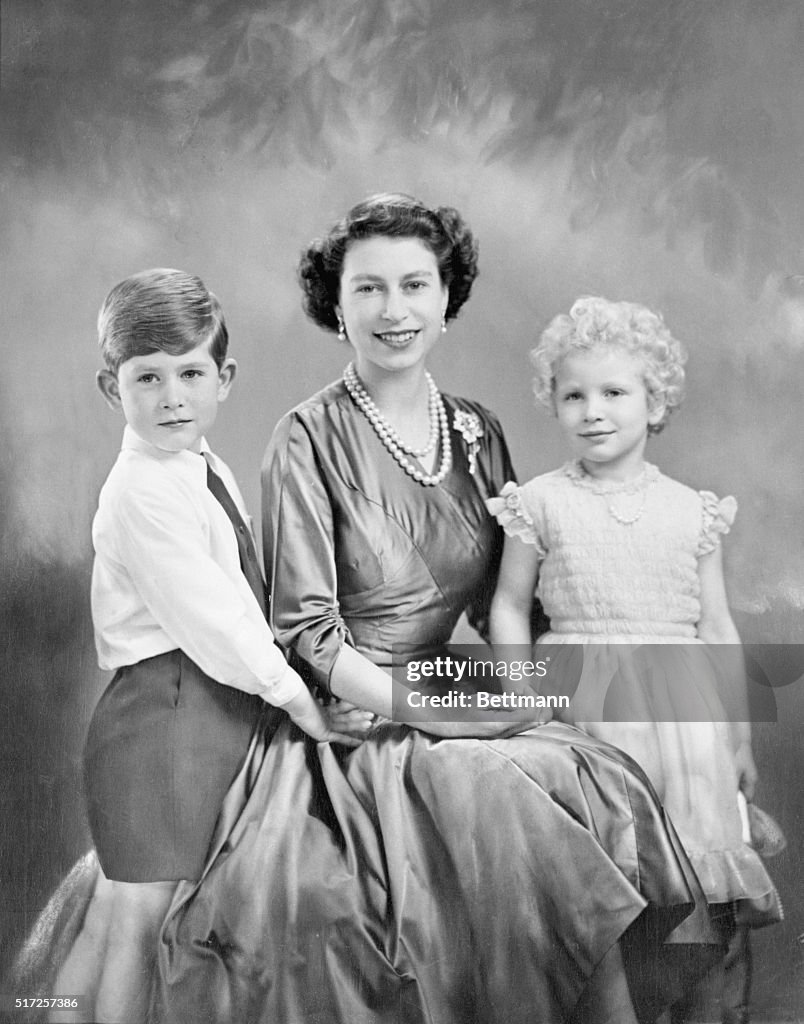 Portrait of Queen Elizabeth II With Her Young Children