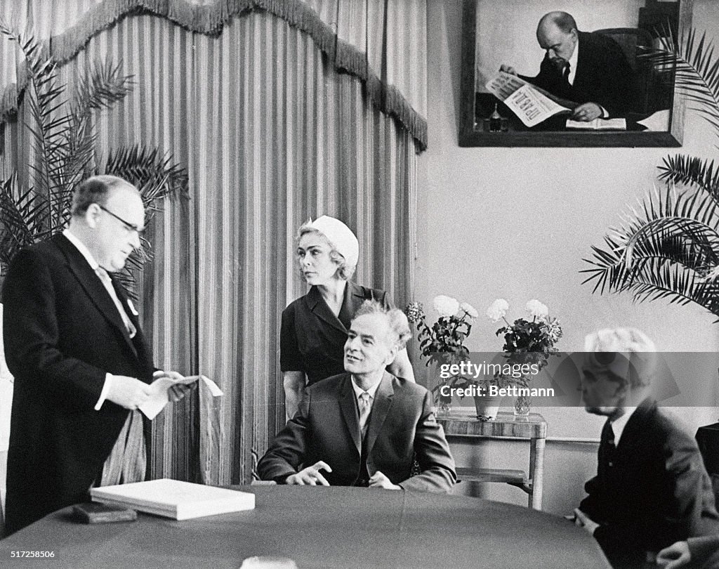 Soviet Professor Dev Davidovich Landau Winning Nobel Prize