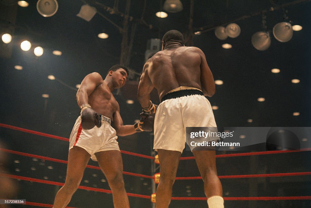 Cassius Clay and Sonny Liston During Bout
