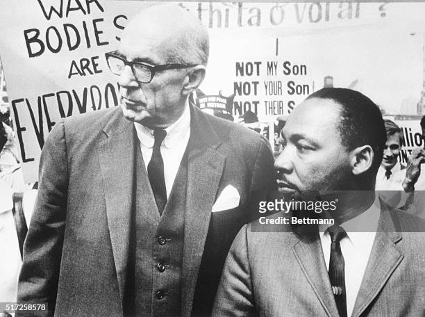 Dr. Benjamin Spock and Rev. Dr. Martin Luther King Jr. Lead nearly 5,000 marchers through the Chicago Loop in protest of the US policy in Vietnam.