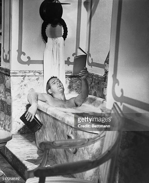 Paul Newman in bathtub in a scene from the movie: The Secret War of Harry Frigg, released by Universal Pictures and directed by Jack Smight in April,...