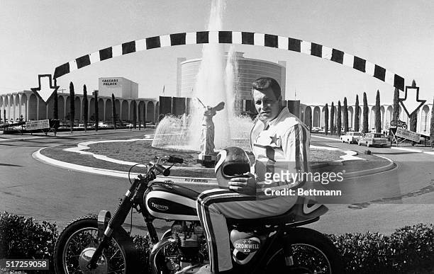 Evel Knievel shown prior to his jump over the fountain at Caesar's Palace in Las Vegas on December 31, 1967.