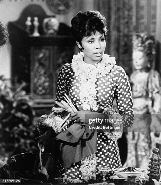 Hollywood: Fashion Plate -- That's Diahann Carroll, this season's successful 20th Century Fox series star in her title role as Julia. Miss Carroll...