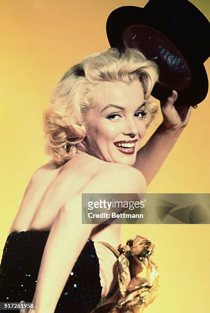 Marilyn Monroe plays Lorelei Lee, a lounge singer, in the motion picture Gentlemen Prefer Blondes.
