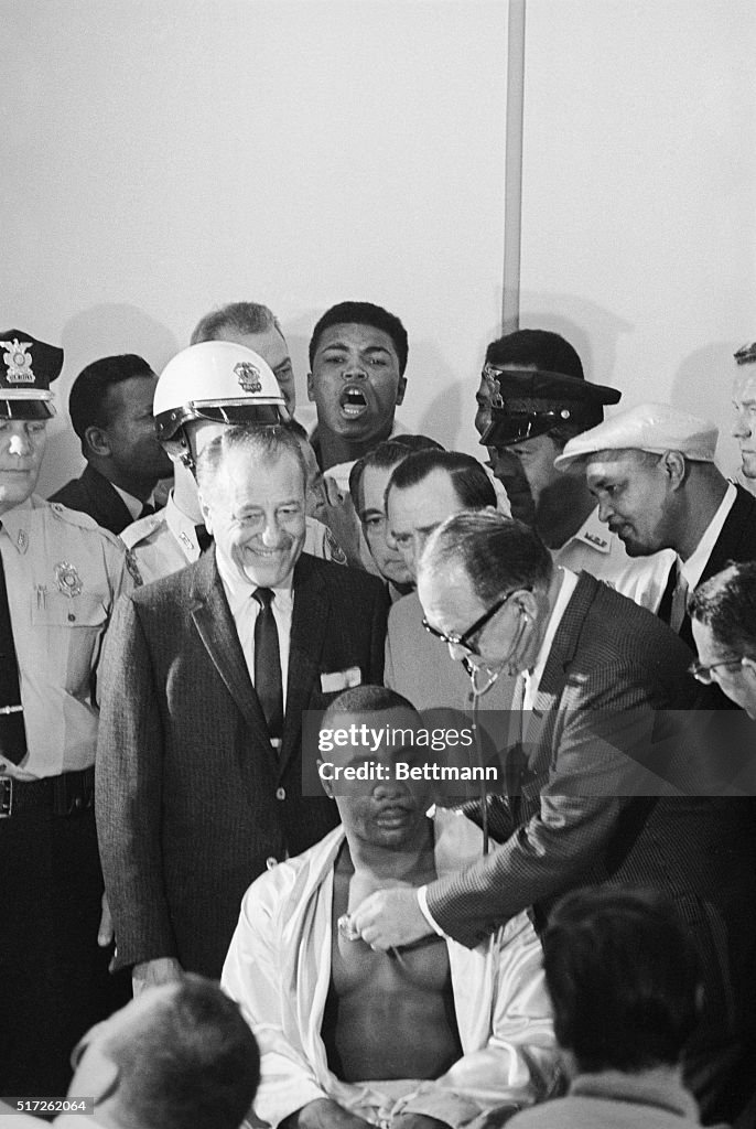 Cassius Clay Shouting at Sonny Liston During Weigh In