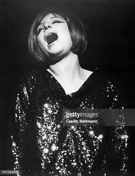 Barbra Streisand as Fanny Brice in the Broadway musical "Funny Girl." Undated photograph, filed 5/18/1964.