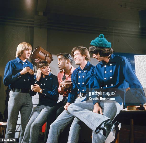 Sammy Davis Jr. With the Monkees, TV singing group.