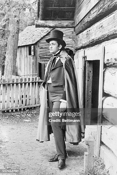 An elegantly clad Johnny Cash portrays Cherokee Chief John Ross in National Education Television's presentation, The Trail of Tears. The drama, which...