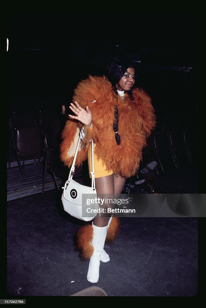 Lupe Ladino Waving Outside of Madison Square Garden