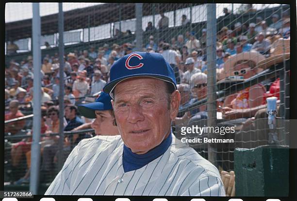 Phoenix, Arizona: Chicago Cubs manager Leo Durocher at spring training.