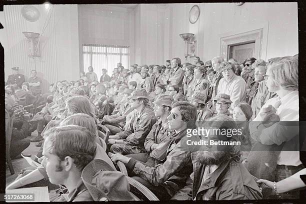 With scores of Vietnam veterans here for an antiwar demonstration in the audience, Senator George McGovern, , urged Congress to set December 31st of...