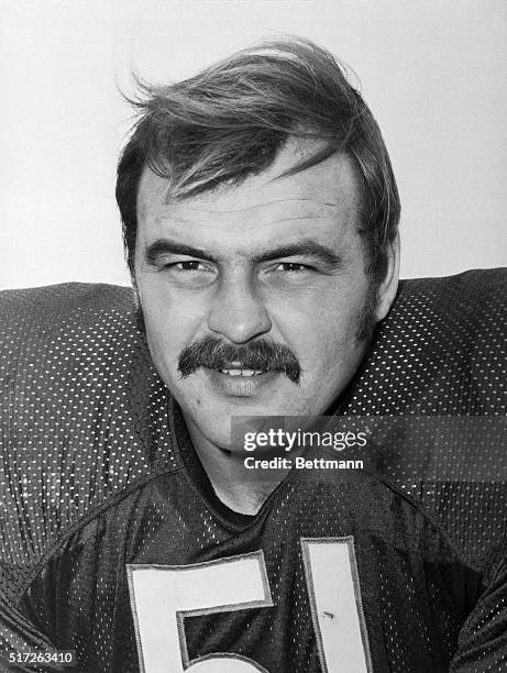 This is a head and shoulders portrait of Dick Butkus of the Chicago Bears.