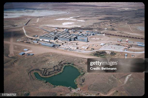 Air view of of Anaconda's Bluewater Mill used for uranium mining.